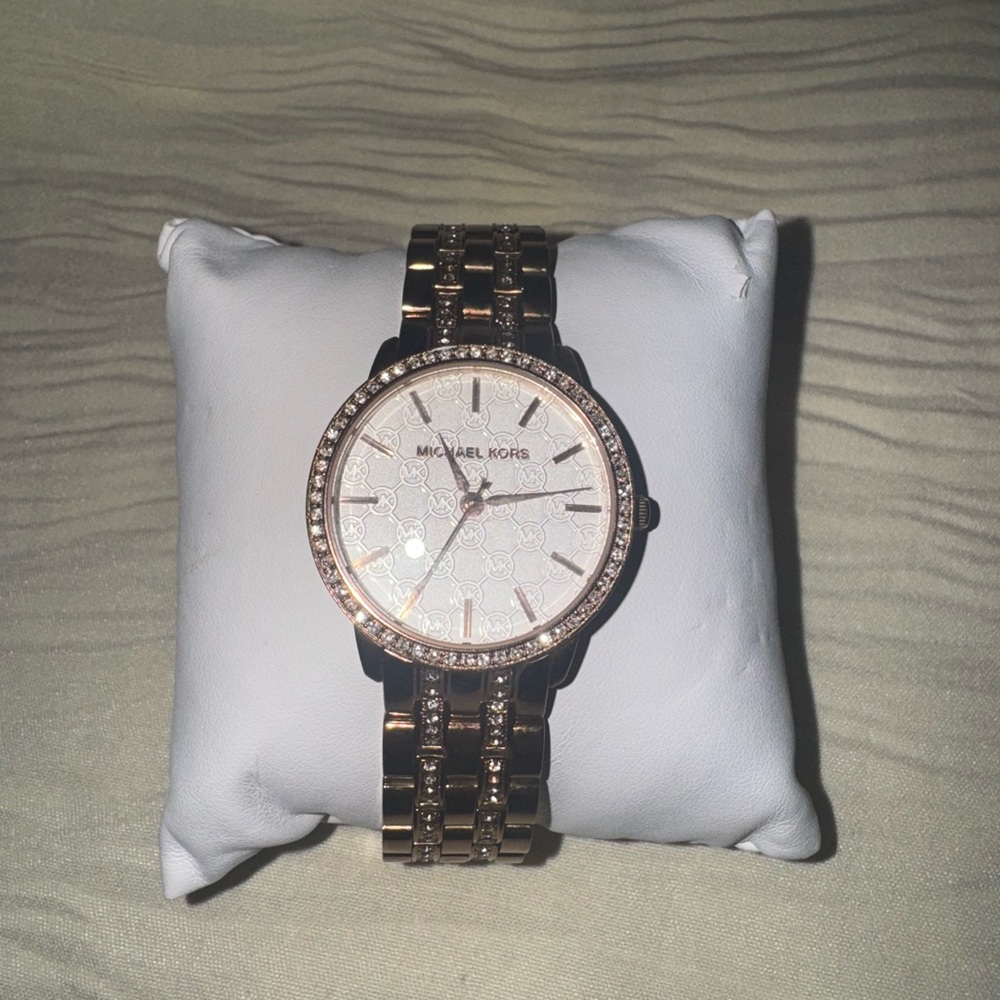 Michael Kors Rose Gold Floral Dial Watch